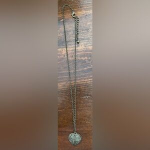 Brass Color Heart Shaped Pendant on Chain Necklace